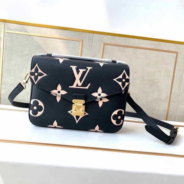 No customs duties Louis Vuitton Pochette Metis Replica MM Bag ★ 2way Bicolor Monogram Black M45773