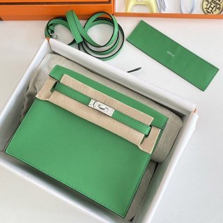 Not available in Japan Hermes Kelly Dance Replica 22cm Green Inner Stitching Two-tone Metal Fittings err32869