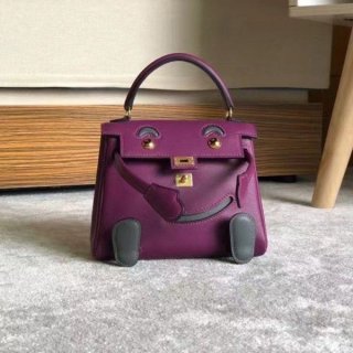 The hot topic! Hermes Kelly Doll Replica Purple Gold Hardware erh10436