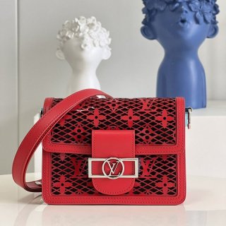21-22AW Louis Vuitton Dauphine MINI Replica Shoulder Bag Monogram Red 2 Sizes M20359