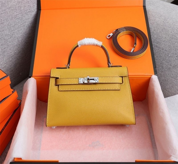 2021SS Hermes Kelly Mini 2 Kazak Replica Epson Silver Hardware he26121