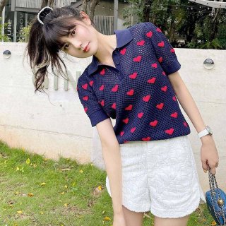 Super hot topic! Dior heart openwork T-shirt copy del78859