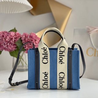Rare Chloe Woody replica tote bag, canvas and leather, chk27385