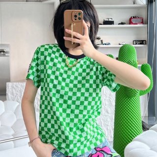 Free shipping? Louis Vuitton T-shirt copy Demier short sleeve pixel checkerboard vub64069