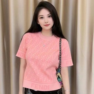 Very popular 22SS Fendi FF logo cotton terry oversized T-shirt fake fem15650