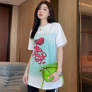 No.1 popular Loewe multicolor graphic cotton T-shirt replica lod79186