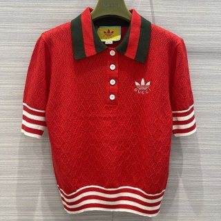 New Spring/Summer Gucci x Adidas Replica Cotton Polo Top GUW30205