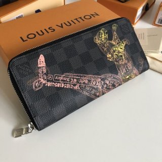 New sale Louis Vuitton wallet with zipper Damier Graphite replica, perfect as a gift? N64606