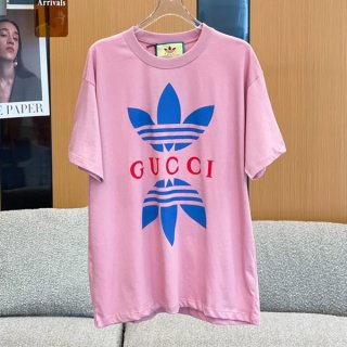 Featured collaboration ★ Adidas x Gucci copy cotton jersey T-shirt short sleeve 548334XJEMJ5904