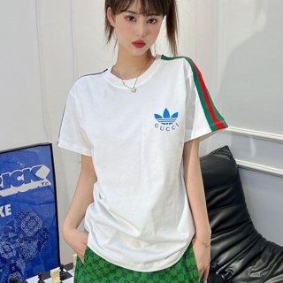 Eye-catching color Adidas x Gucci cotton jersey T-shirt replica guy00930