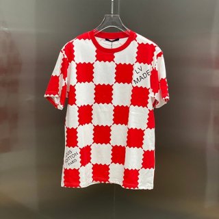 21-22AW? Louis Vuitton Replica T-shirt Tops Short Sleeve Men's Red vuk09561