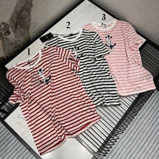 Cute Saint Laurent★ Striped cotton T-shirt copy 3 colors Say43790