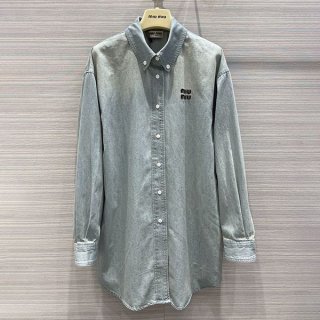 Very popular! New item ★ Miu Miu ★ Chambray shirt ★ Denim copy GWC09710BMF0013