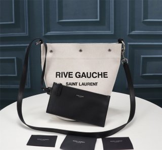Popularity is rising in Japan Saint Laurent shoulder bag copy Rive Gauche linen bucket bag 669299FAAAZ9024