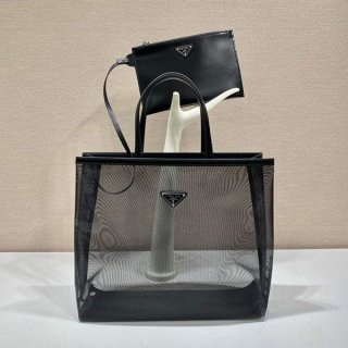 Popularity rising Prada sequin mesh tote bag replica pug53464