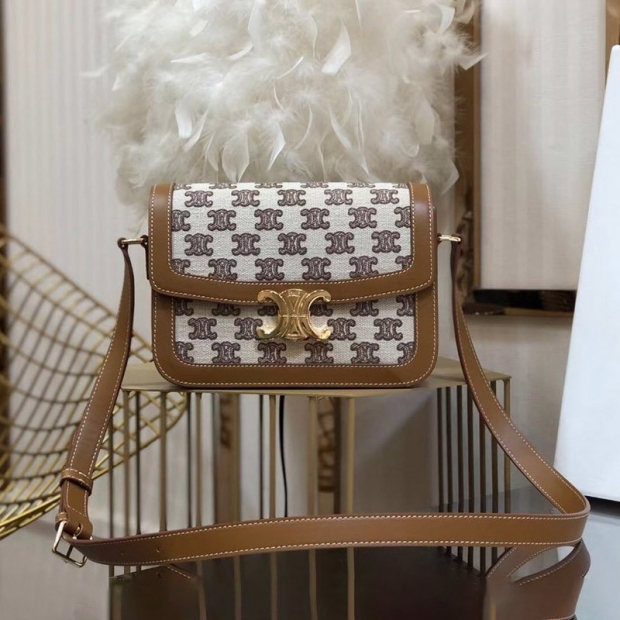 New sale Celine shoulder bag replica medium Triomphe bag textile Cek50602
