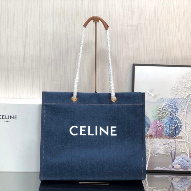 Classic Celine Tote Bag Replica Denim Leather Square 196992DJD07AT