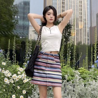 Eye-catching color Chanel skirt replica mini cotton shz42592