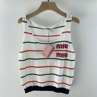 Eye-catching colors Miu Miu striped knit tank top replica myl24350