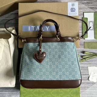 Very popular!! New color Gucci GG brown denim fake shoulder bag gue51218