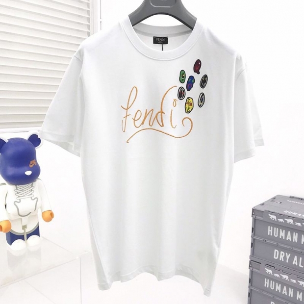 Fendi ROMA logo crew neck T-shirt replica, popular worldwide? fec93945