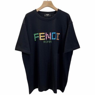 Very popular!! New color Fendi Crew neck logo jersey fake T-shirt fez81956