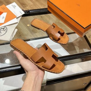 Hermes Oran Sandal - Leather and Canvas Sandals erd09296