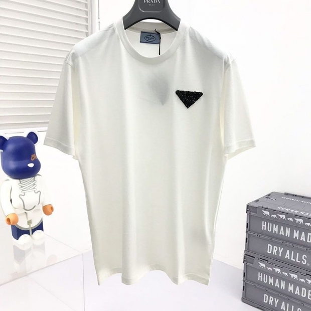 21AW New Prada Logo Cotton T-shirt Copy pum27000