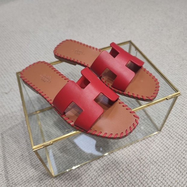The hot topic! Hermes Oran sandal replica Oran leather and canvas sandals erc54412