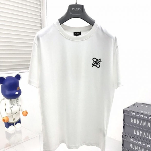Very popular!! New color Fendi Crew neck logo jersey T-shirt copy fer88399