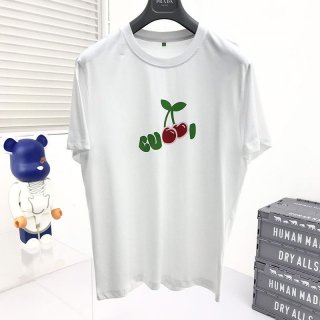 Rare Gucci Cherry Print T-Shirt Replica Blue Cotton gup86838