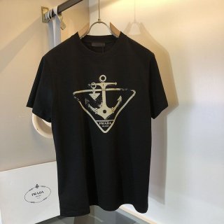 Popular Prada logo cotton T-shirt copy pur10999