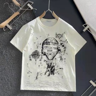 Cute high quality Dior T-shirt copy, simple, with embroidered logo, cotton jersey des48459