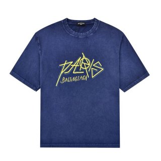Free shipping [Balenciaga] Paris logo print T-shirt replica ☆ Medium Fit baz44066