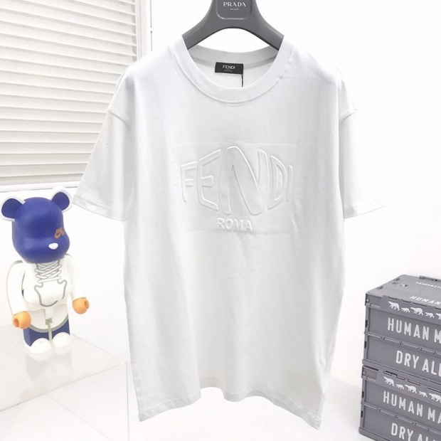 Super Hot Topic! Fendi Crew Neck Logo Jersey T-Shirt Fem98913