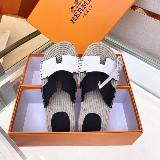 Hermes Flat Sandals Not Available in Japan Replica Oran Ecru H Motif Mules ery12825
