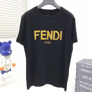 New Spring Items Fendi Crew Neck Logo Jersey T-Shirt Fake feq77623