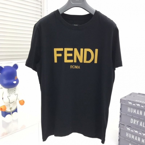 New Spring Items Fendi Crew Neck Logo Jersey T-Shirt Fake feq77623