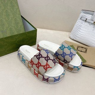 New Spring Collection Gucci Women's Platform Slide Sandals Replica guu38207