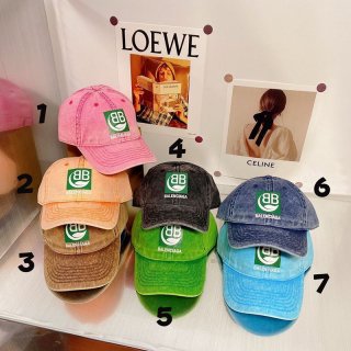 Hard to find Balenciaga logo embroidered organic cotton drill cap, imitation, 7 colors, ban00646