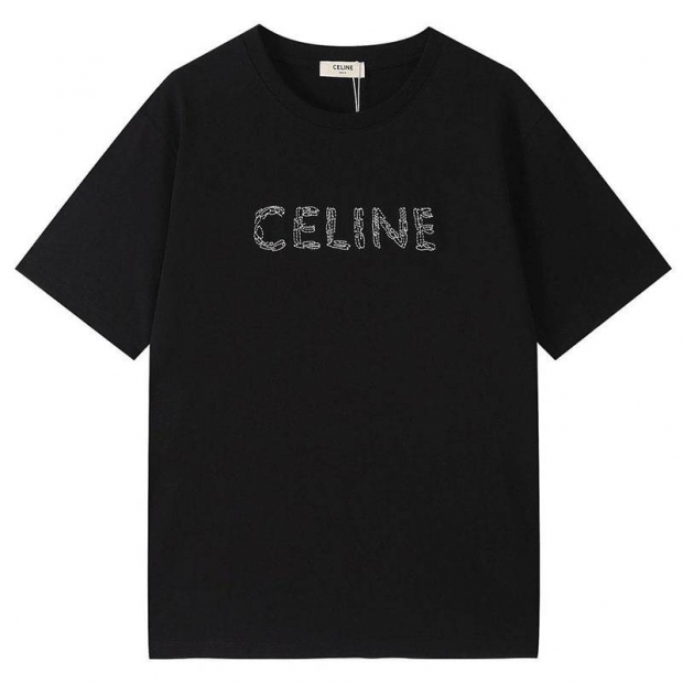 Best Price Challenge Celine Replica Loose T-Shirt Cotton Black Cev25258