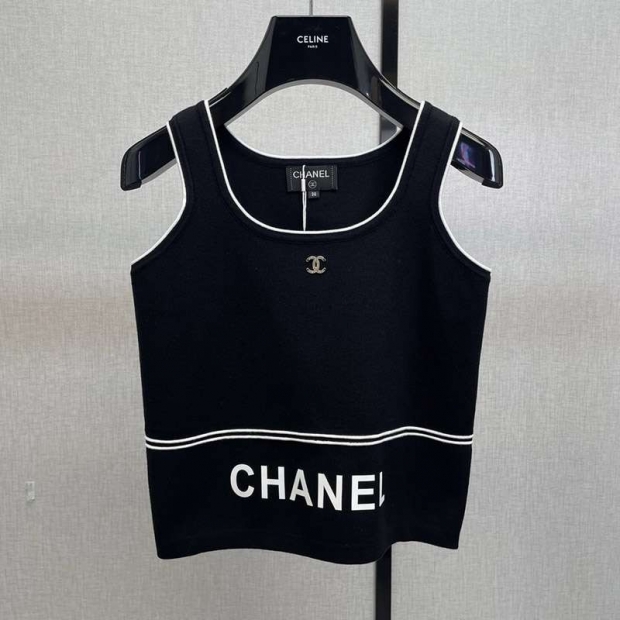 Hard to find Chanel Icon Logo Tank Top Replica shh00436