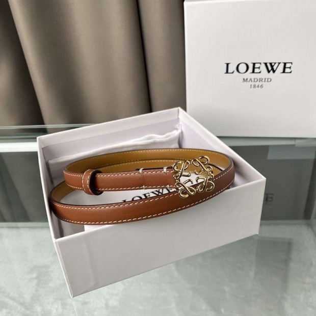 Spring/Summer New Arrivals [Loewe] Calf Leather Anagram Belt Replica 1.5 cm lov26203