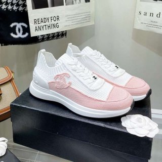 Popular all over the world? Chanel Replica CC Logo Knit Sneakers shd10527