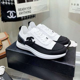 Not available in Japan, fake Chanel CC logo knit sneakers shc67497