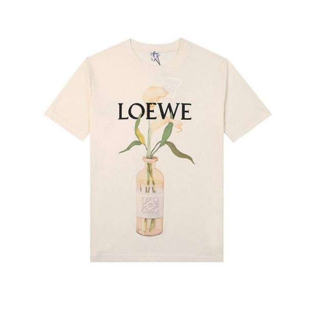 Rare color Loewe T-shirt replica Anagram Brooch print short sleeve loa31475