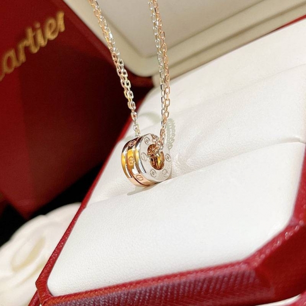 New spring Cartier replica LOVE necklace with 6 diamonds kae99494