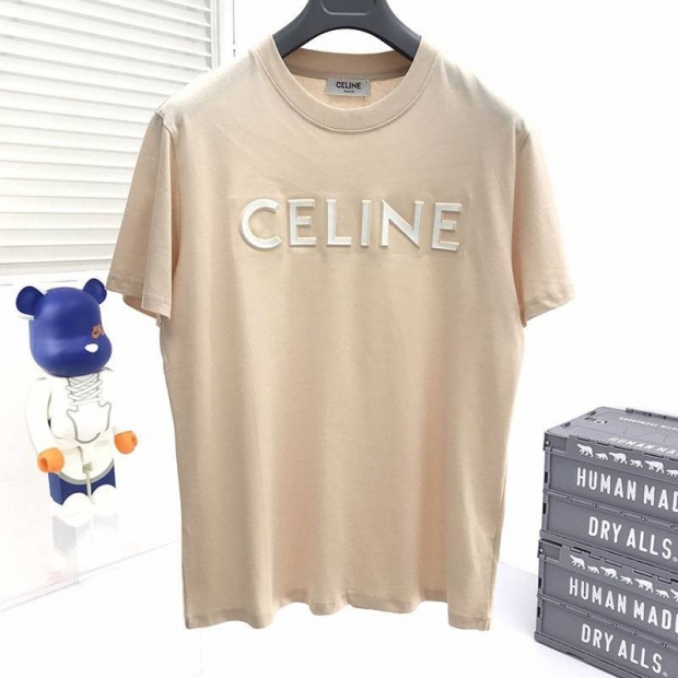 Hard to find Celine loose T-shirt replica cotton beige Cei46378