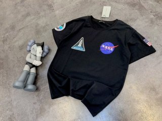 Very popular!! New color Balenciaga x NASA copy space logo T-shirt black bad10260