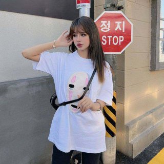 ☆Super popular☆ [Loewe x Studio Ghibli] No-Face crew neck T-shirt fake lol01203